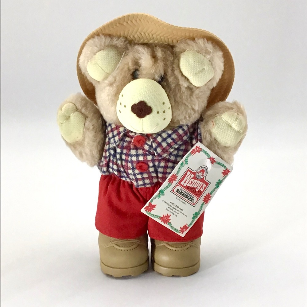 Vintage & RARE‎ 1986 Furskins Bears "Boone" Wendy's Toy Stuffed Plush Teddy Bear